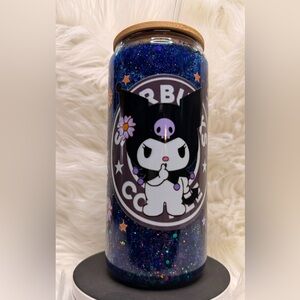 Kuromi-Themed SnowglobeTumbler in Blue Glitter